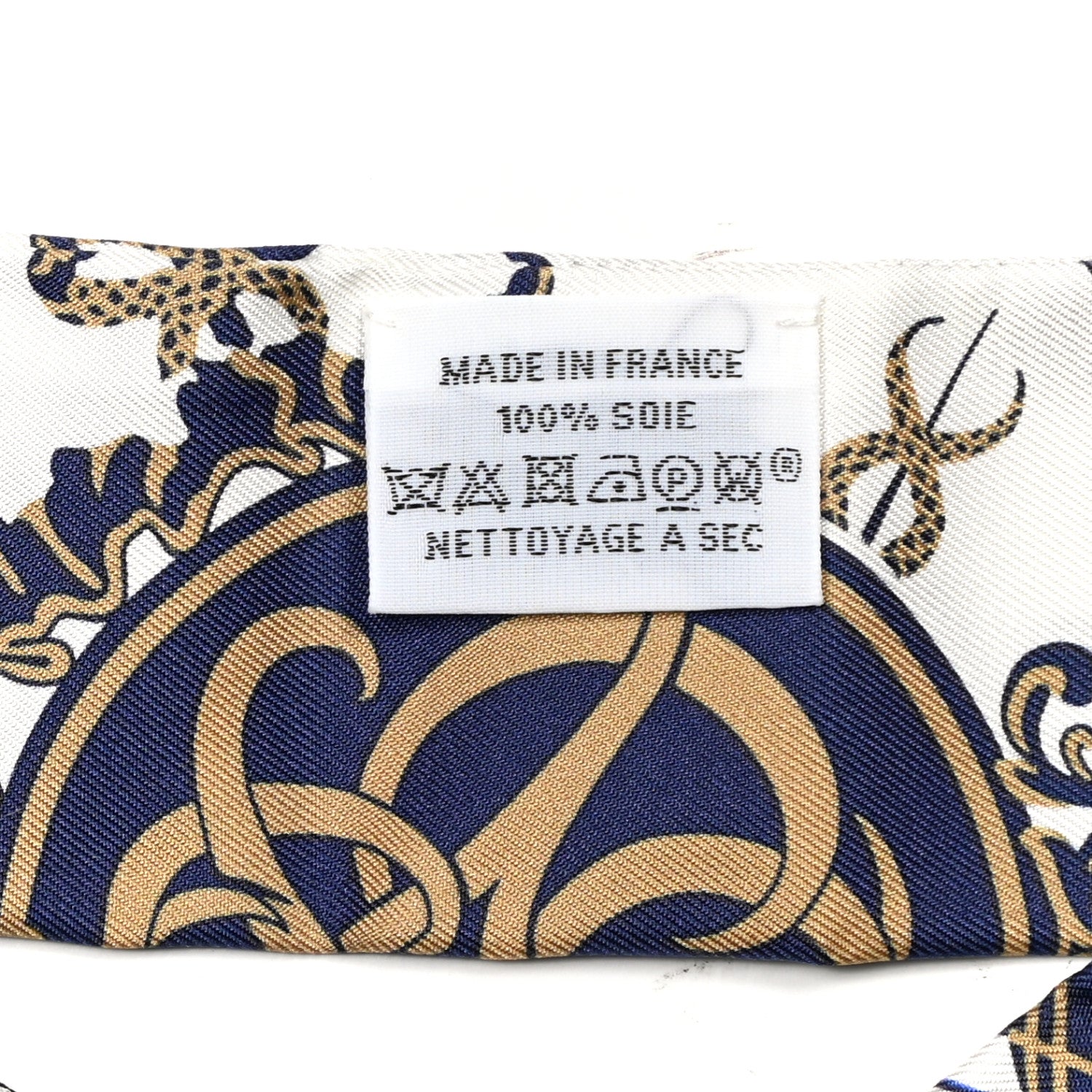 Hermes Silk Ex-Libris Twilly White Marine Gris 4 of 4