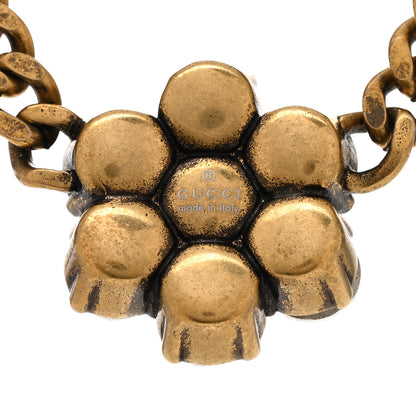 Gucci Metal Crystal Double G Necklace Aged Gold 5 of 5