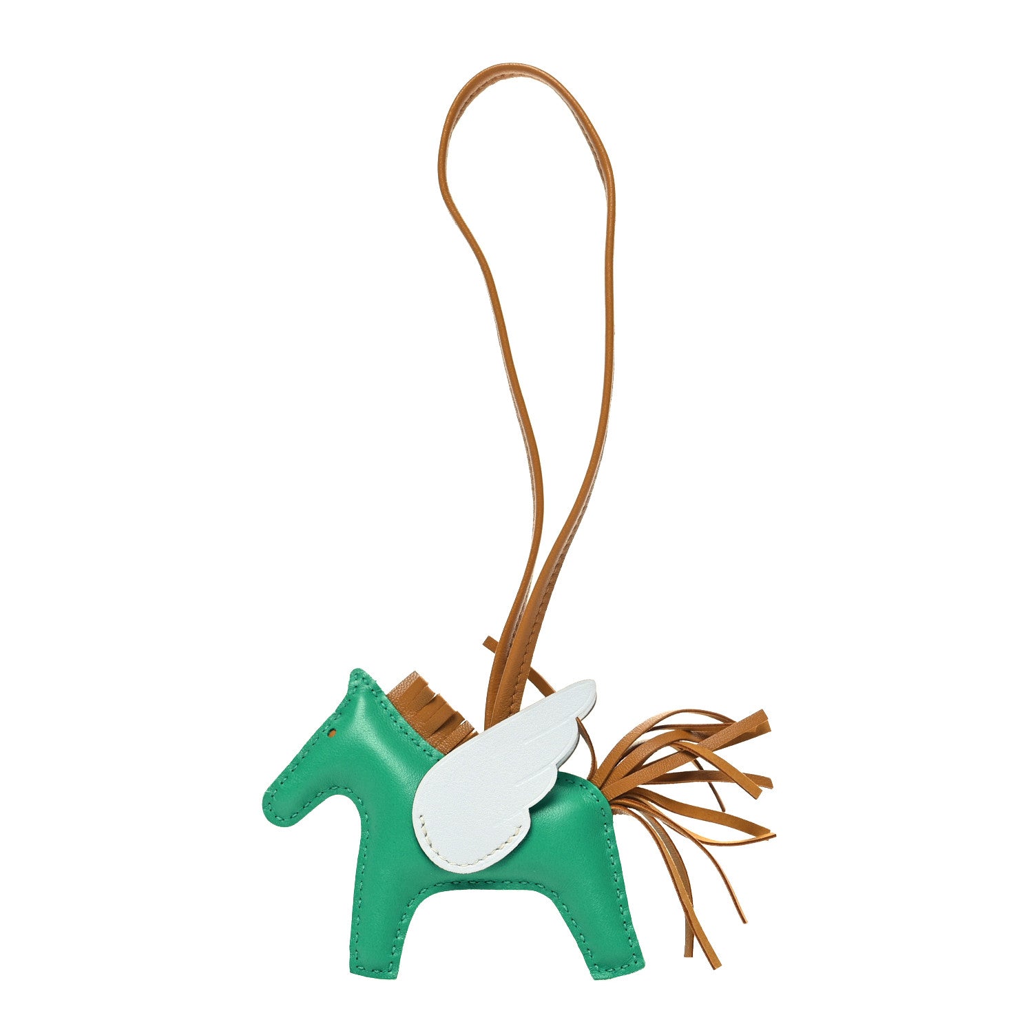 Hermes Milo Lambskin Grigri Rodeo Pegase Horse Bag Charm PM Menthe Sesame Bleu Brume 1 of 5