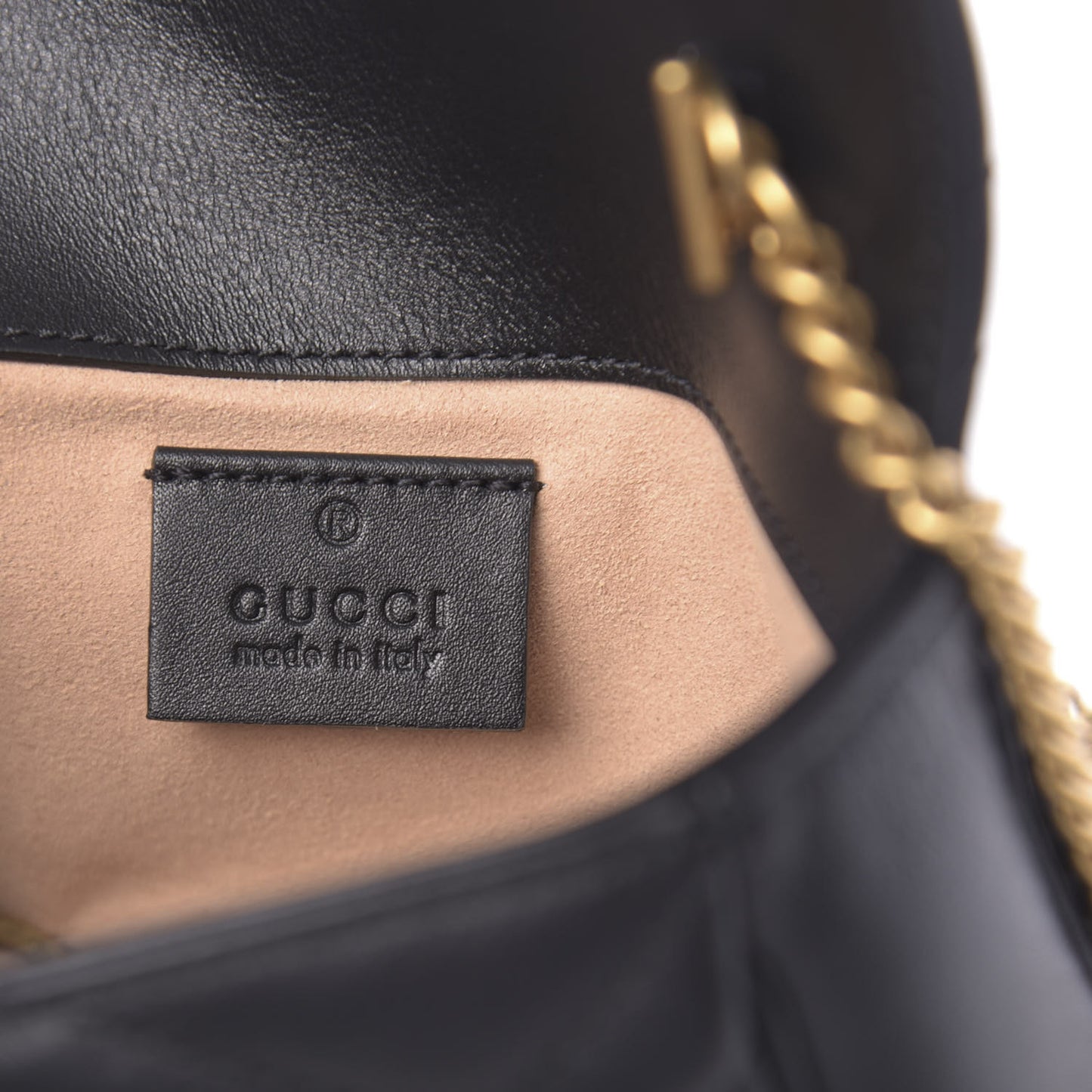 Calfskin Matelasse Super Mini GG Marmont Shoulder Bag Black