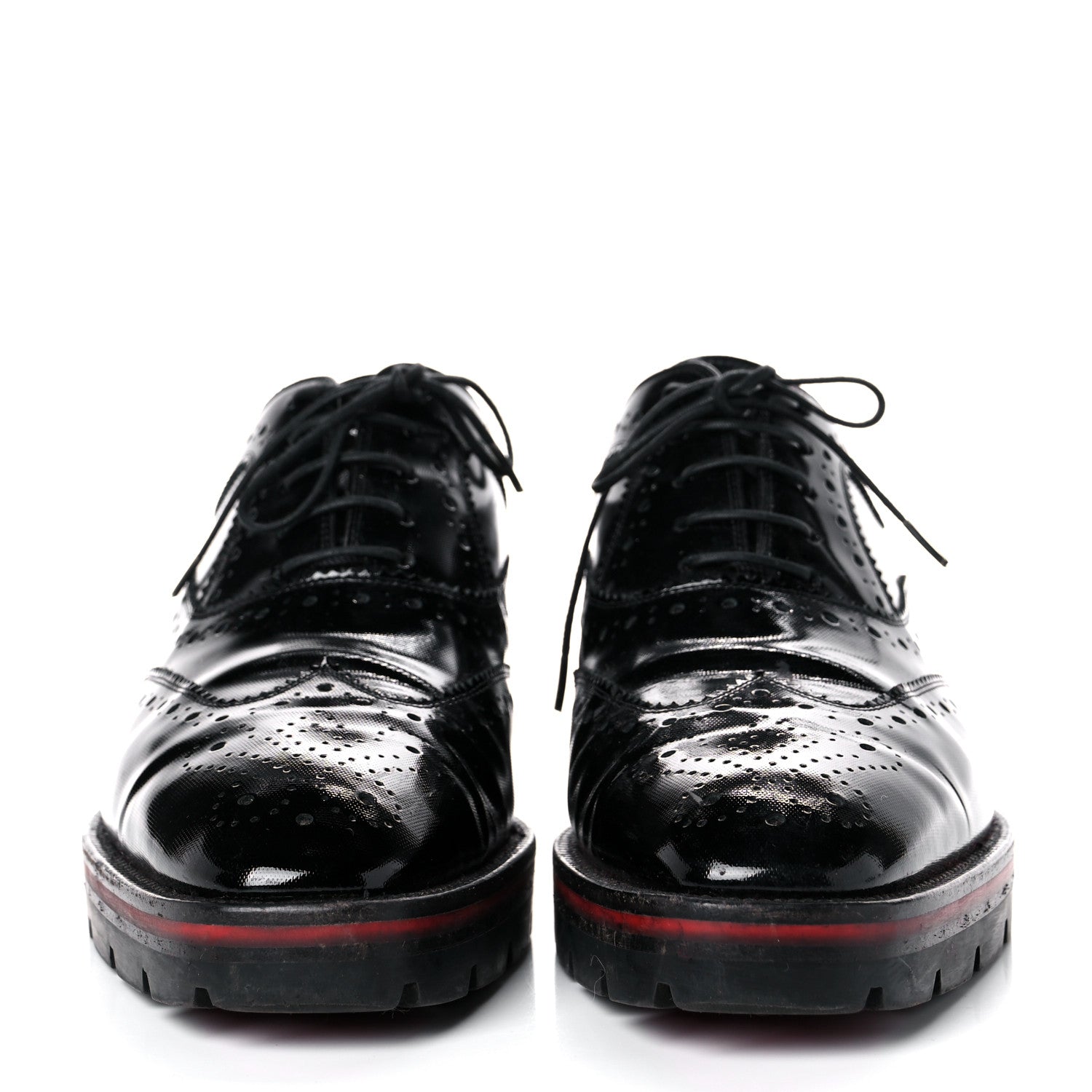 Christian Louboutin Patent Charletta Brogue Oxfords 37.5 Black 2 of 14