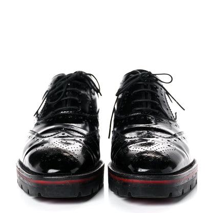 Christian Louboutin Patent Charletta Brogue Oxfords 37.5 Black 2 of 14