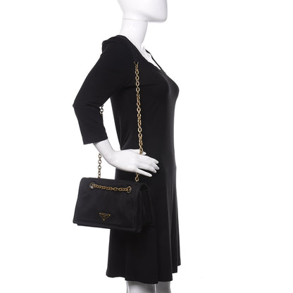 Prada Nylon Tessuto Chain Shoulder Bag Ebano 2 of 9