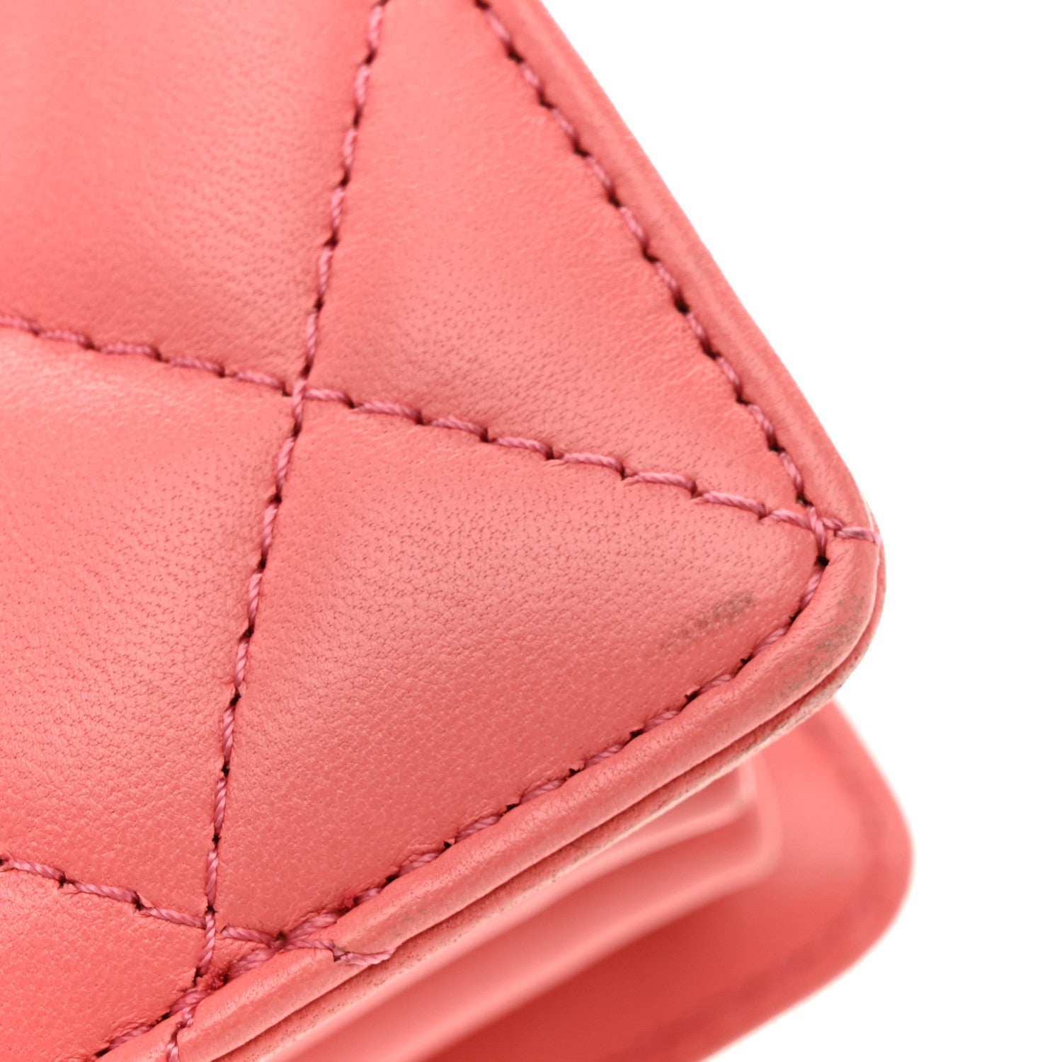 Chanel Lambskin Quilted Small Handle Tied Top Handle Flap Pink 13 of 16
