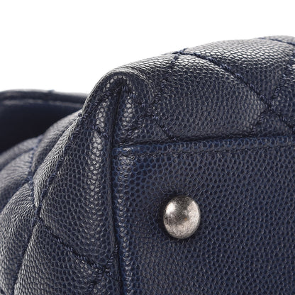 Chanel Caviar Quilted Medium Coco Handle Flap Navy Blue 10 of 11
