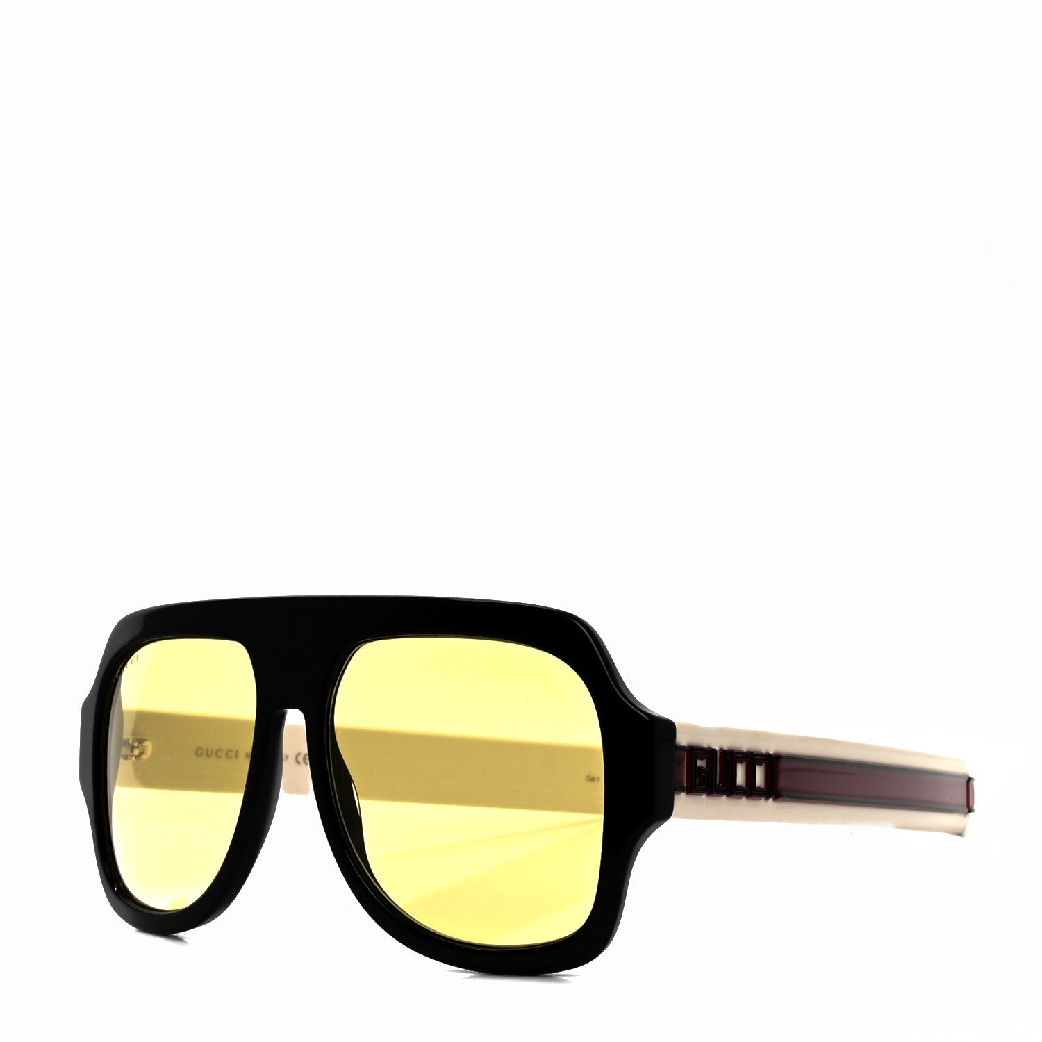 Gucci Acetate Sunglasses GG0255S Black Yellow 1 of 7