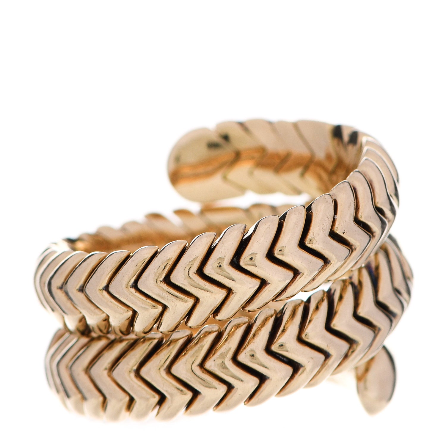 Bulgari 18K Yellow Gold Spiga Ring 58 8.5 3 of 6