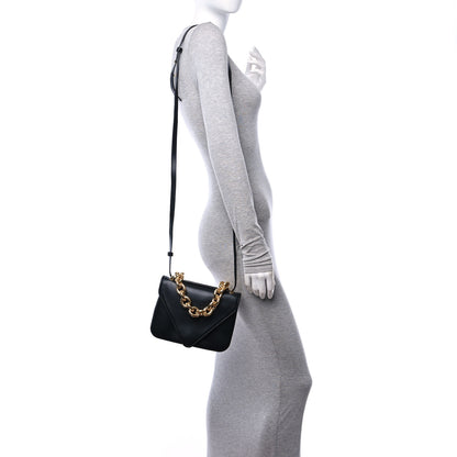 Bottega Veneta Calfskin Mount Envelope Bag Black 3 of 10