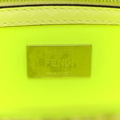 Fendi Sequin Paillettes Vitello Elaphe Grace Baguette Yellow Fluo 6 of 10