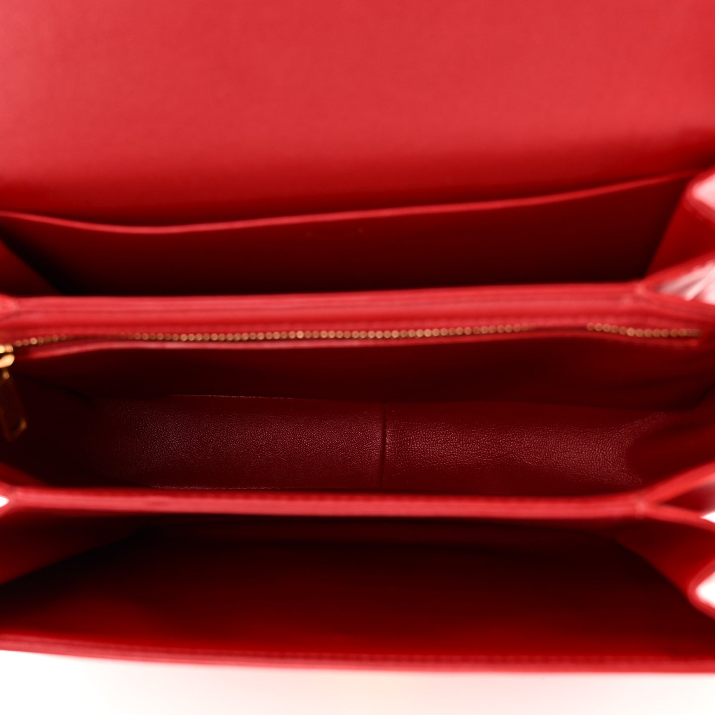 Shiny Calfskin Medium Triomphe Red