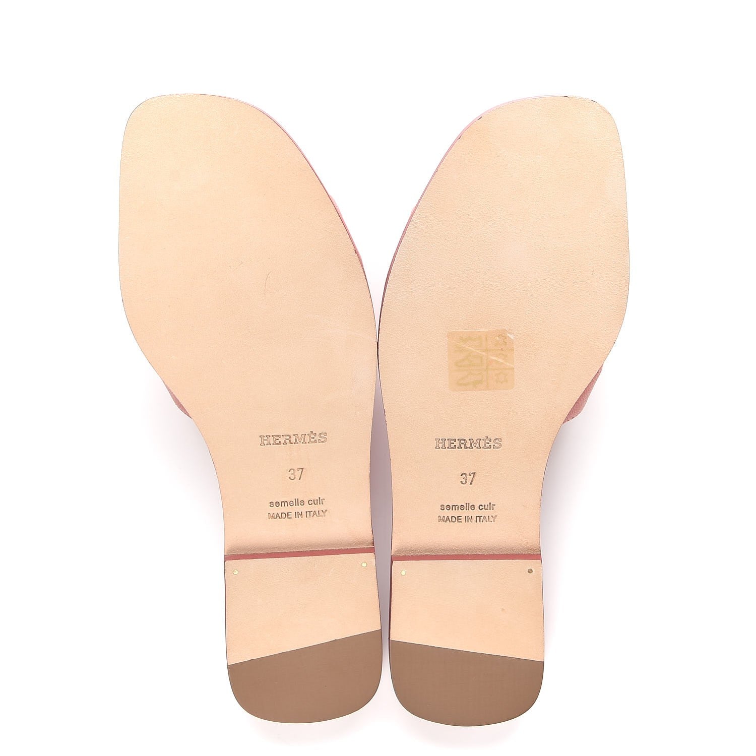 Hermes Goatskin Oran Sandals 37 Rouge Blush 5 of 9