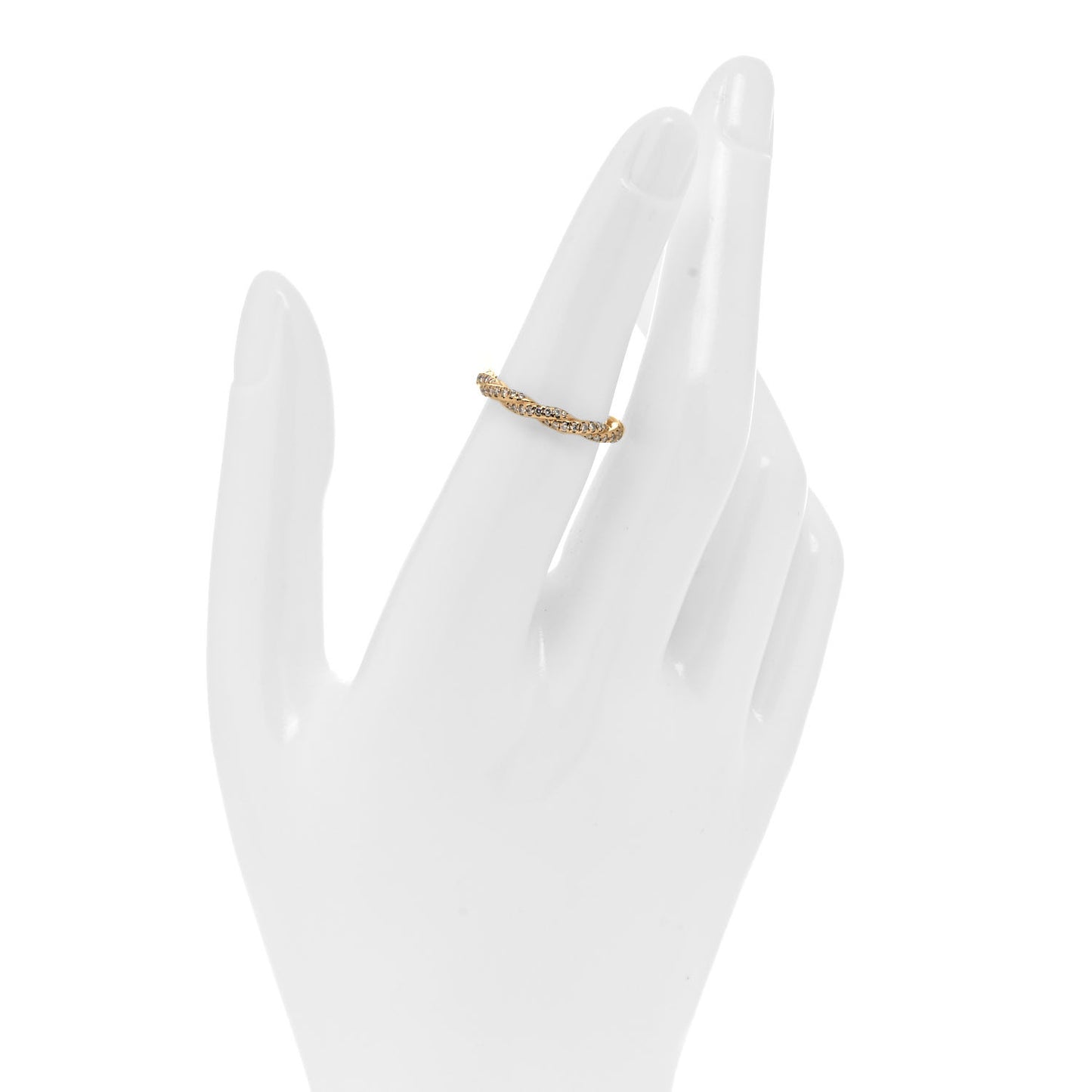 18K Yellow Gold Diamond Pave Flex Ring 51 5.75