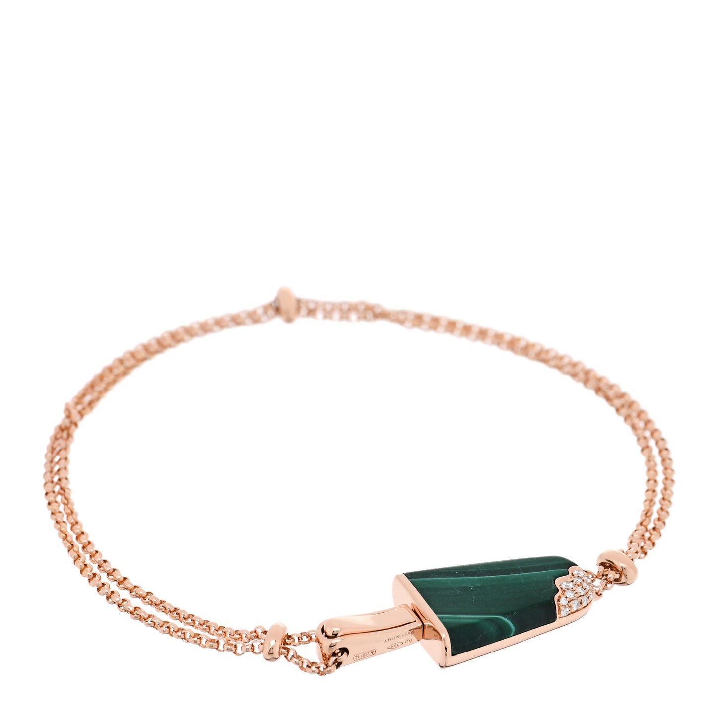 18K Rose Gold Diamond Malachite Gelati Bracelet SM