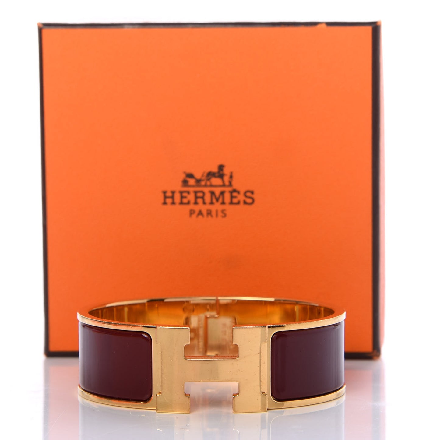 Enamel Wide Clic Clac H Bracelet GM Rouge H