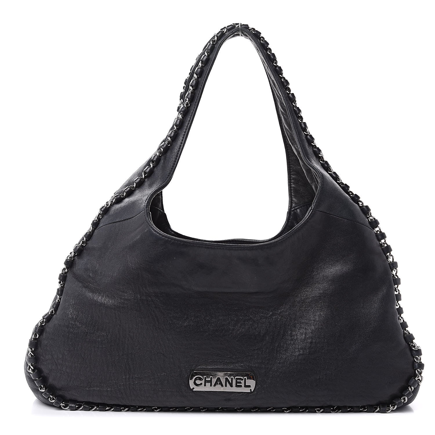 Chanel Lambskin Chain Hobo Black 1 of 15
