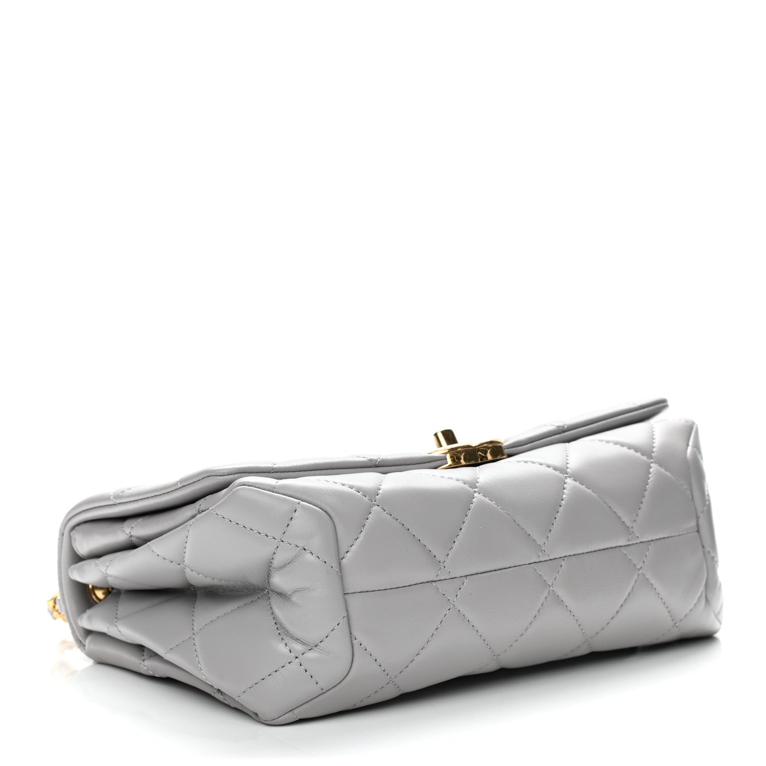 Chanel Lambskin Quilted Medium Color Match Flap Grey 4 of 13