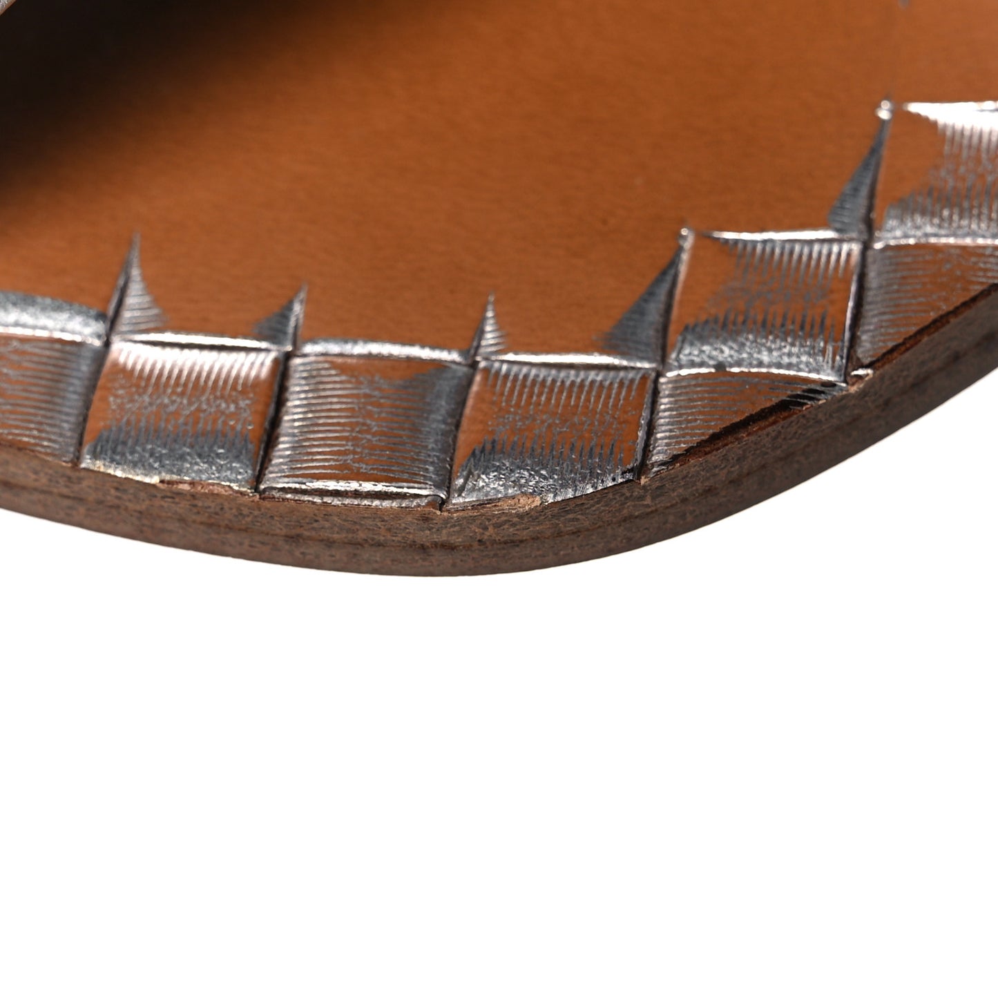 Nappa Intrecciato Flat Sandals 36 Silver