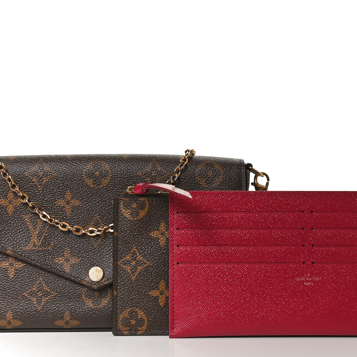 Louis Vuitton Monogram Pochette Felicie Chain Wallet Fuchsia 7 of 10