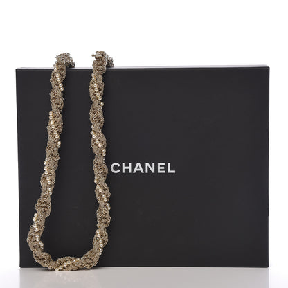 Chanel Pearl Chain CC Long Necklace Golden Pearly White 6 of 6