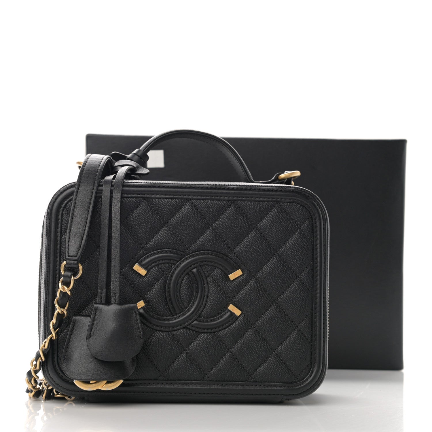 Chanel Caviar Quilted Medium CC Filigree Vanity Case Black 13 of 13