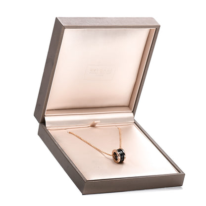 Bulgari 18K Rose Gold Black Ceramic B.Zero1 Pendant Necklace 6 of 6
