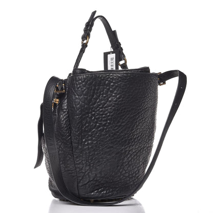 Alexander Wang Pebbled Lambskin Diego Bucket Bag Black Antique Brass Hardware 3 of 10