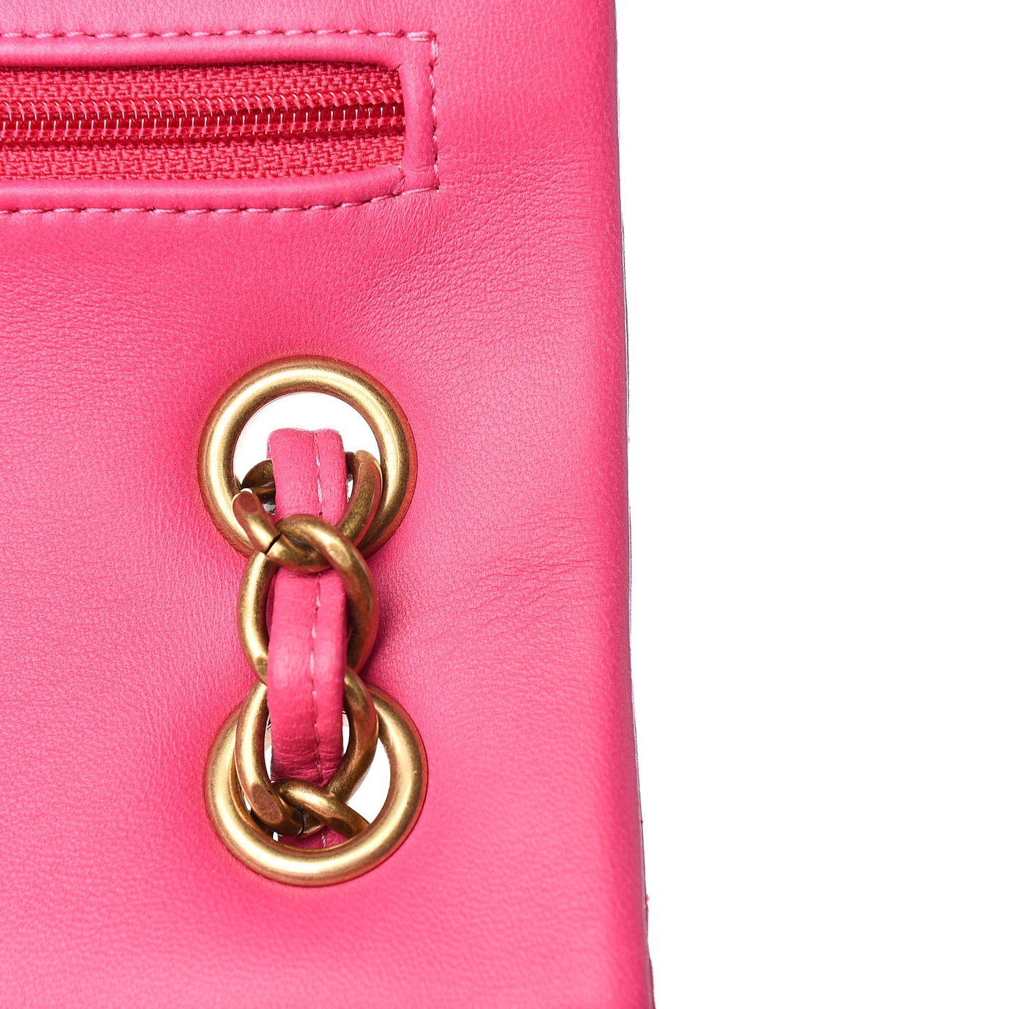 Lambskin Chevron Quilted Jumbo Double Flap Pink