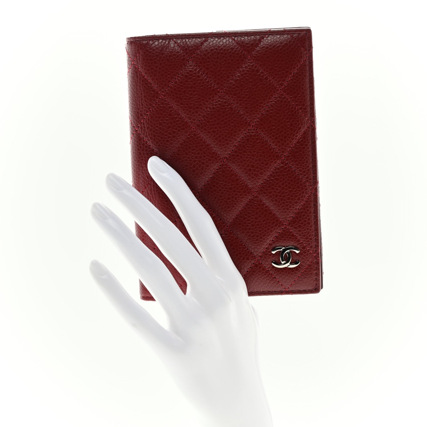 Chanel Caviar Quilted Passport Holder Red 2 of 7