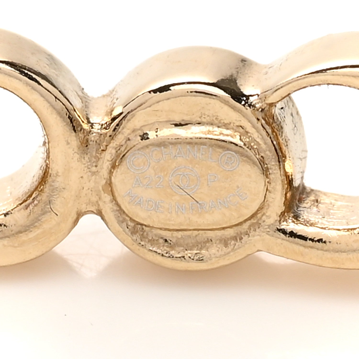 Chanel Metal Crystal Coco Script CC Climber Earrings Gold 4 of 5