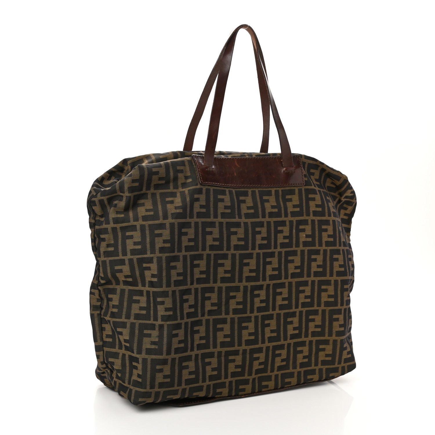 Fendi Zucca Calfskin Large Shopper Tote Tobacco 2 of 9