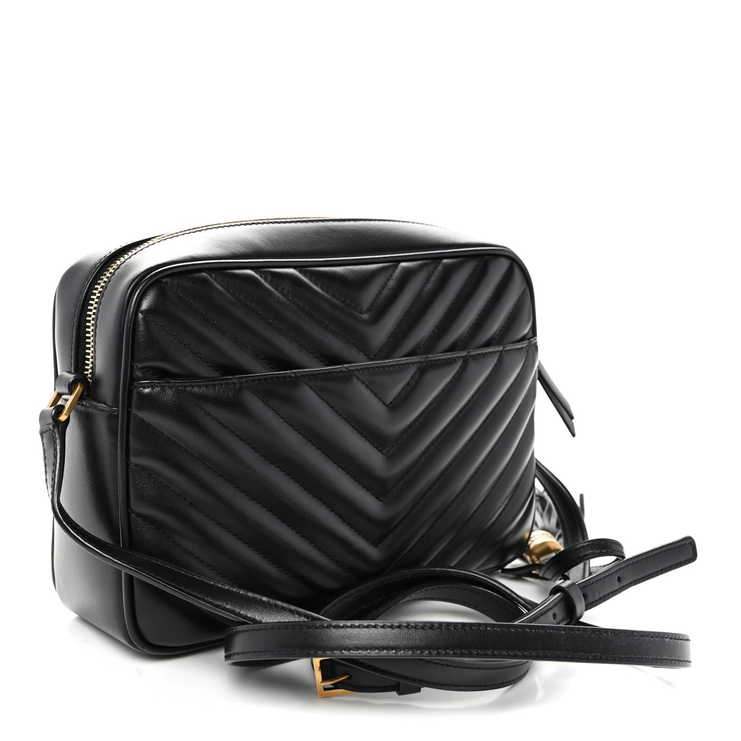 Calfskin Matelasse Monogram Lou Camera Bag Black