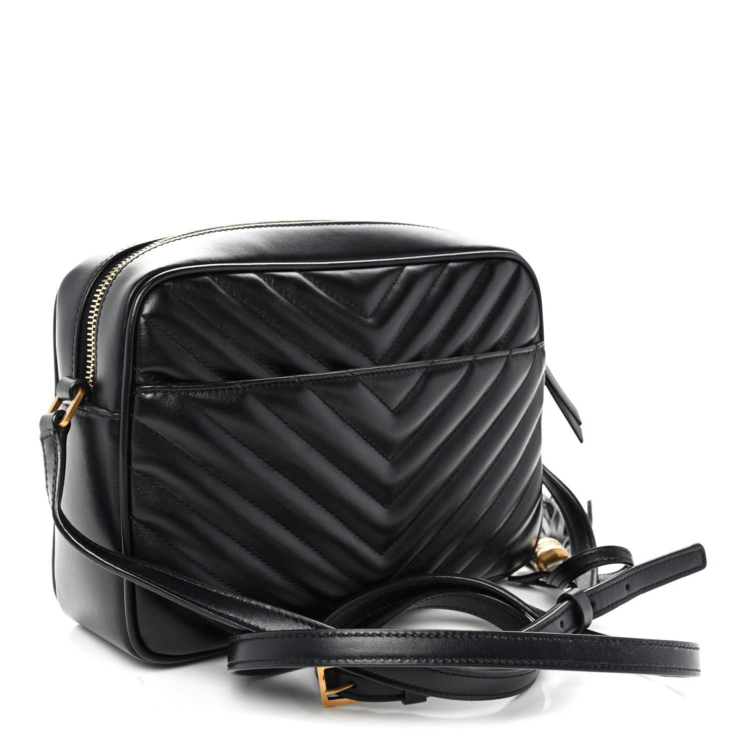 Saint Laurent Calfskin Matelasse Monogram Lou Camera Bag Black 3 of 10