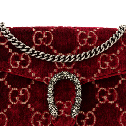 Gucci Velvet GG Monogram Mini Dionysus Chain Wallet Red Cipria 8 of 11