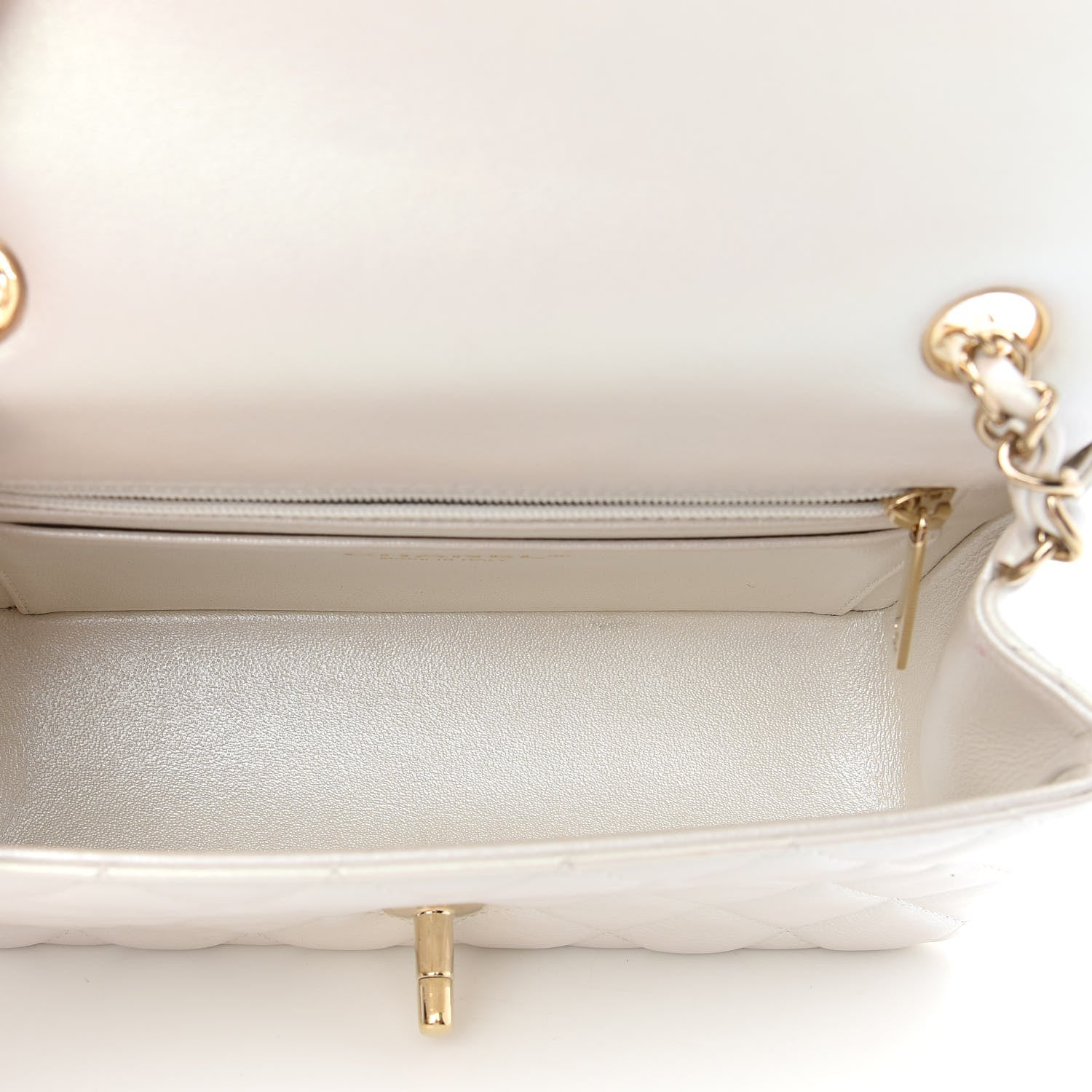 Chanel Iridescent Calfskin Quilted Mini Rectangular Flap White 5 of 9