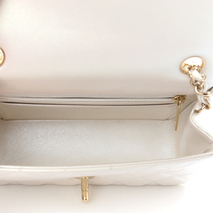 Chanel Iridescent Calfskin Quilted Mini Rectangular Flap White 5 of 9