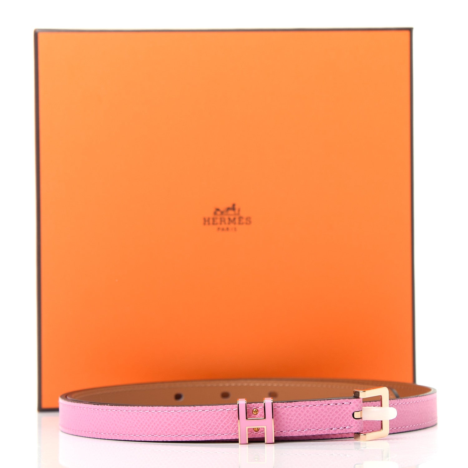 Hermes Epsom 15mm Pop H Belt 85 5P Pink 6 of 6