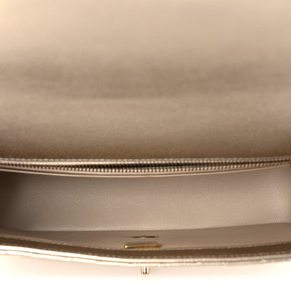 Chanel Metallic Caviar Quilted Medium CC Slide Flap Light Gold 4 of 11