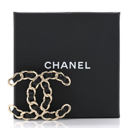 Chanel Lambskin Chain CC Brooch Black Gold 4 of 4