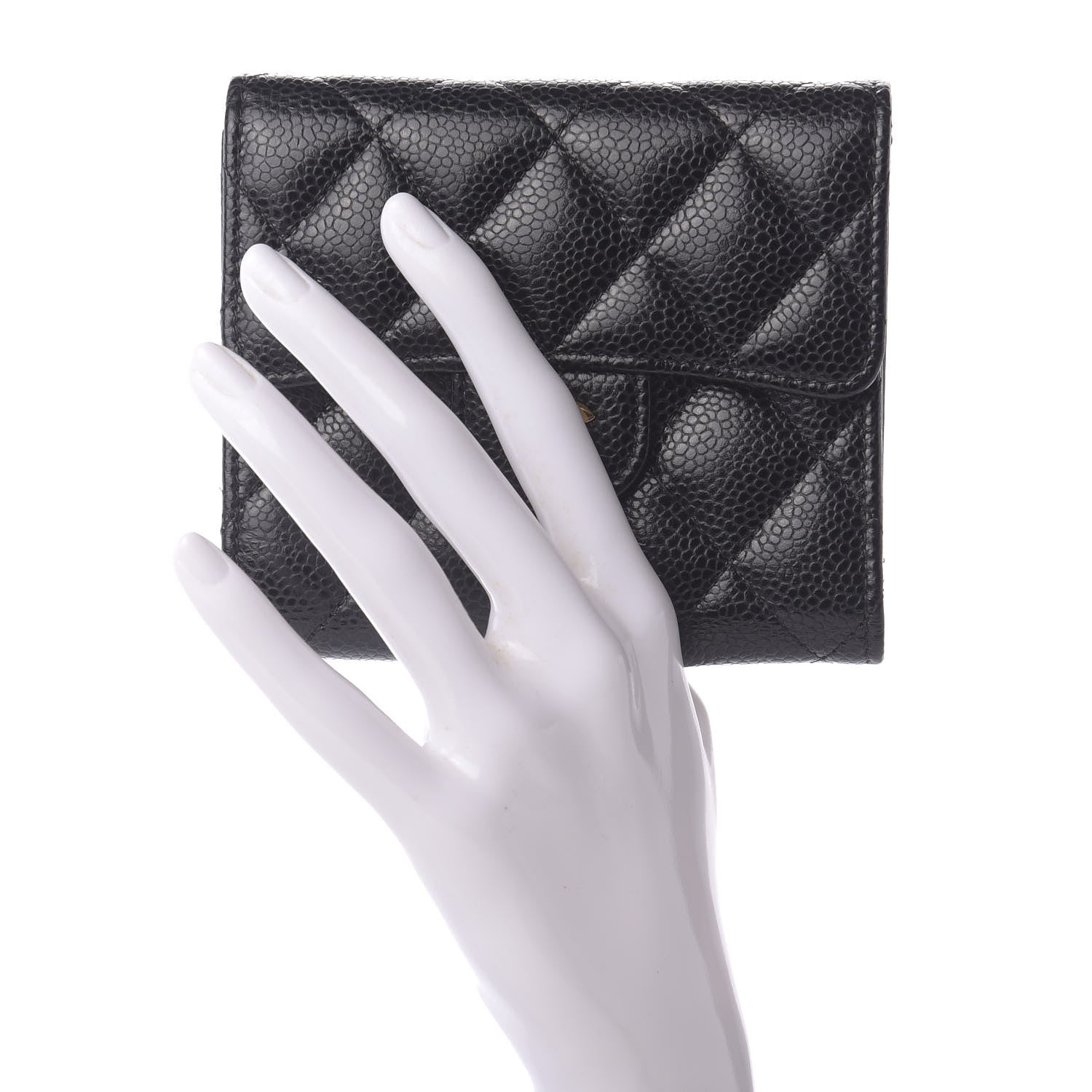 Chanel Caviar Quilted Compact Flap Wallet Black 2 of 9
