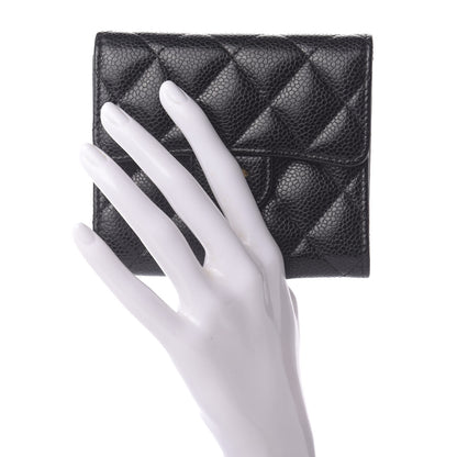 Chanel Caviar Quilted Compact Flap Wallet Black 2 of 9