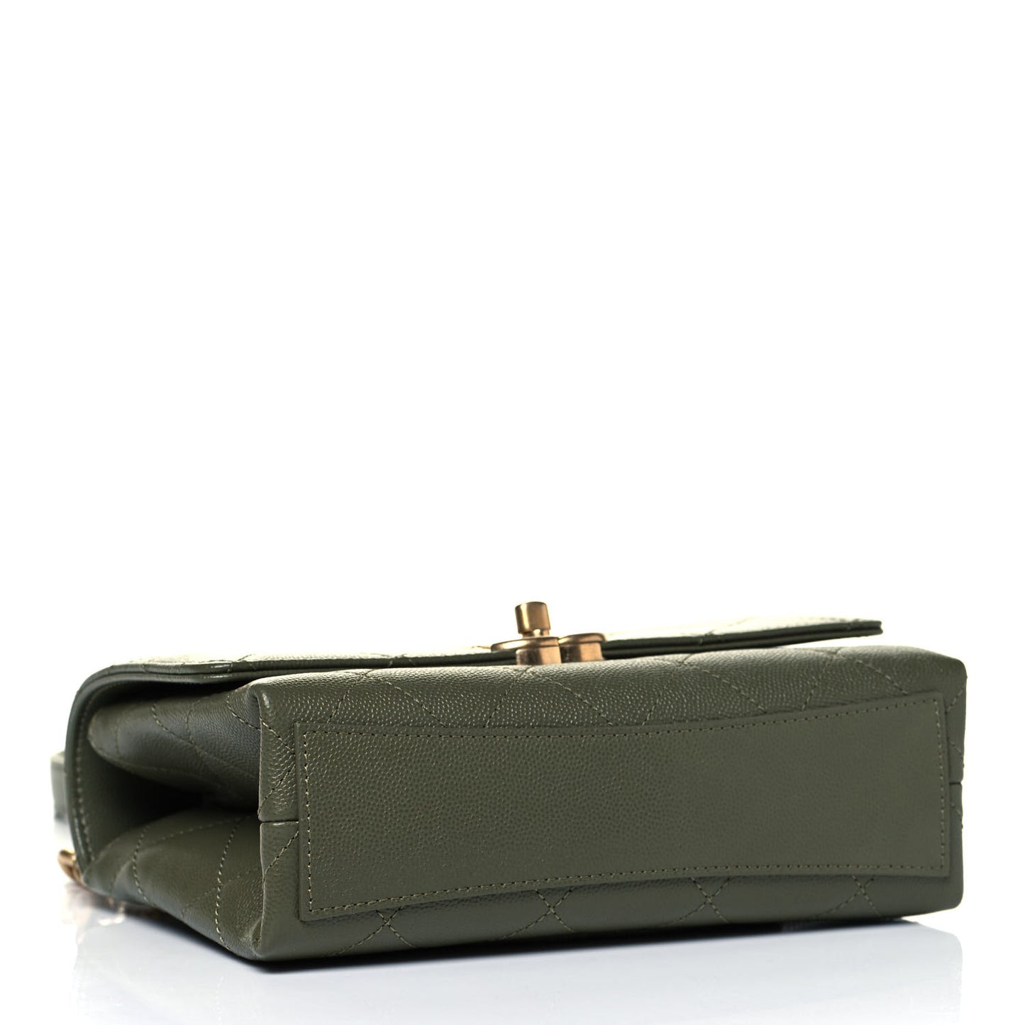 Caviar Quilted Mini Bracelet On Chain Flap Green