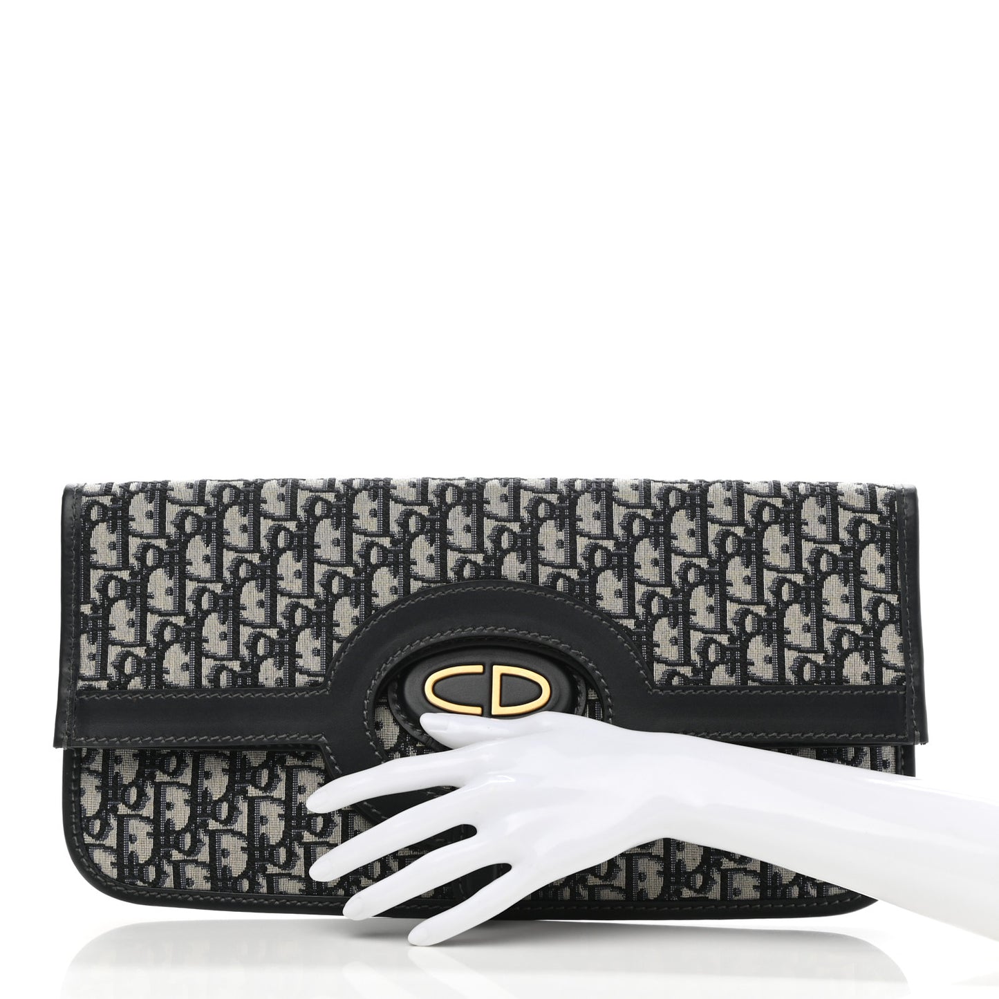 Oblique Fold Over Clutch Blue