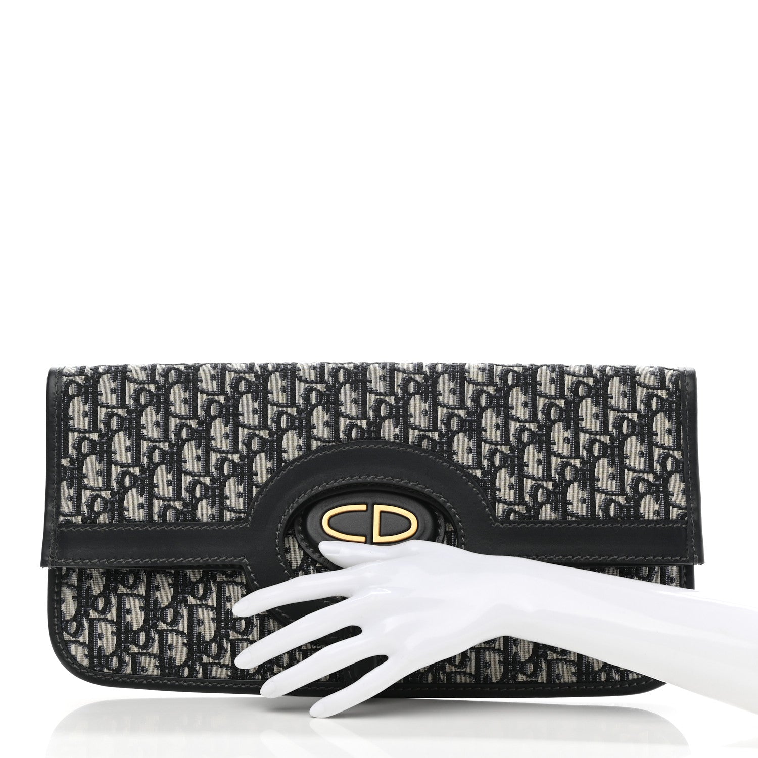 Christian Dior Oblique Fold Over Clutch Blue 3 of 8