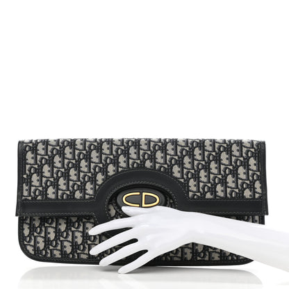 Christian Dior Oblique Fold Over Clutch Blue 3 of 8