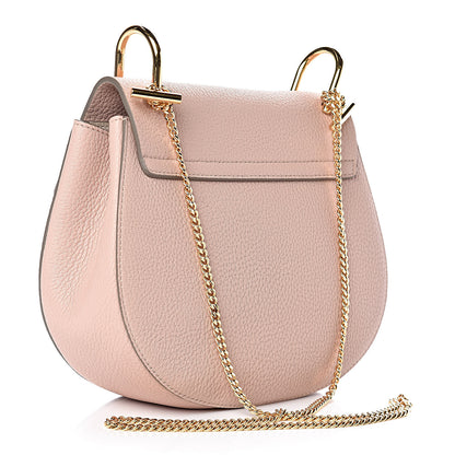 Chloe Grained Lambskin Drew Shoulder Bag Cement Pink 3 of 9