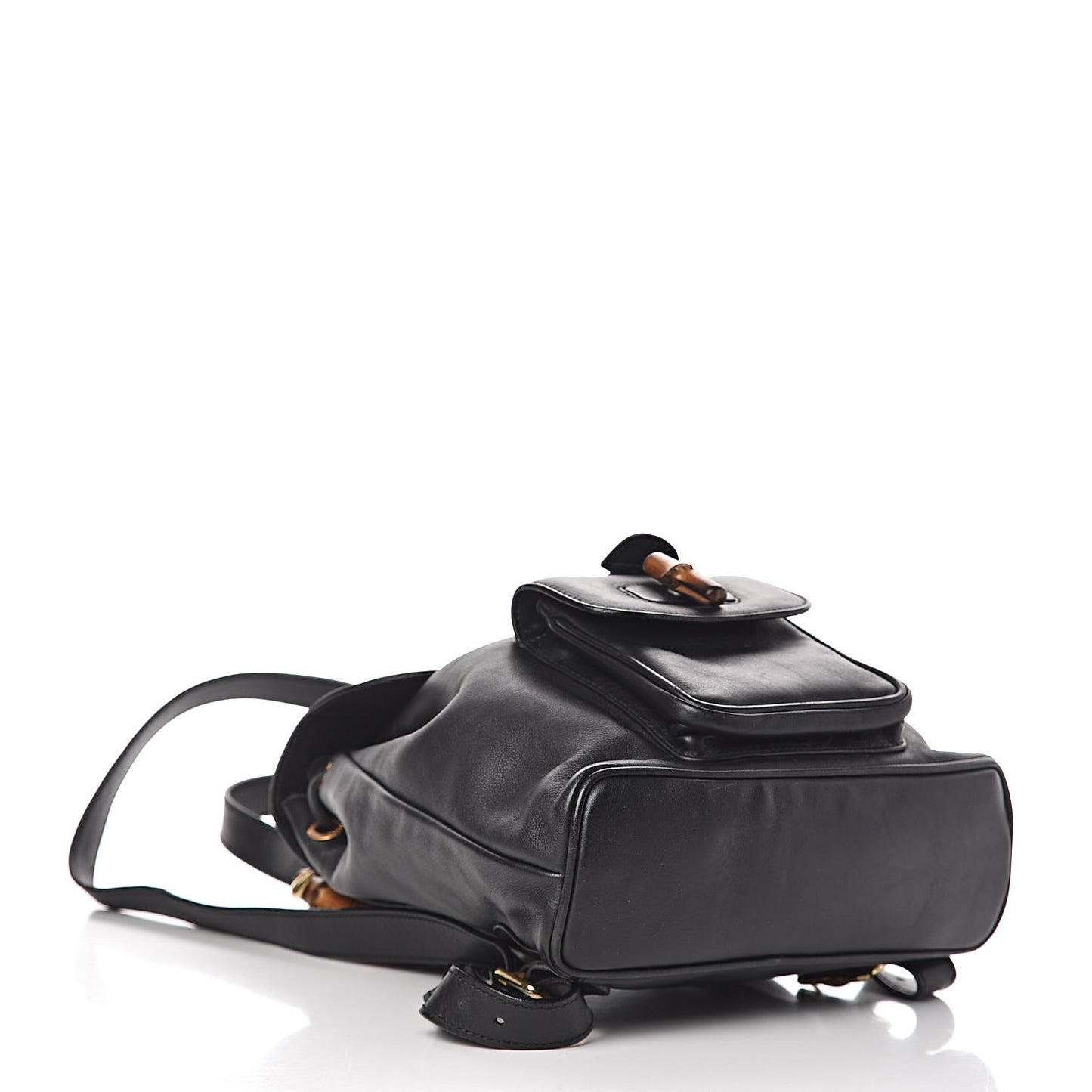 Calfskin Bamboo Backpack Black