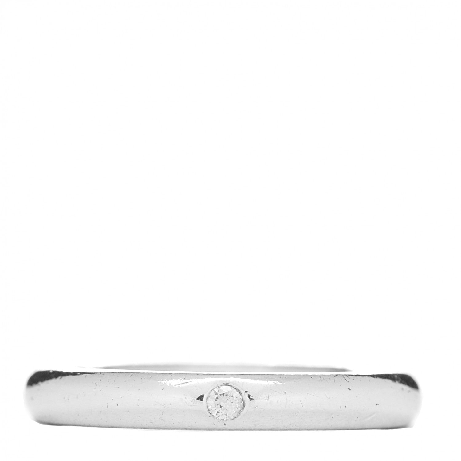 Tiffany Sterling Silver Diamond Elsa Peretti Band Ring 48 4.5 1 of 4