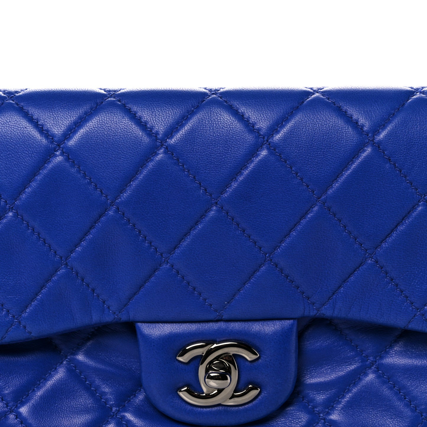Quilted Lambskin Small Hula Hoop Flap Dark Blue