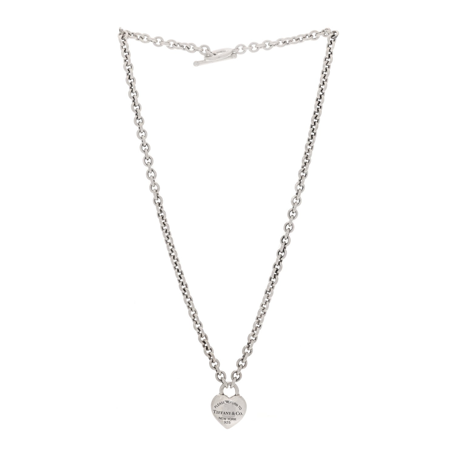 Tiffany Sterling Silver Return to Tiffany Puffed Heart Pendant Necklace 3 of 6