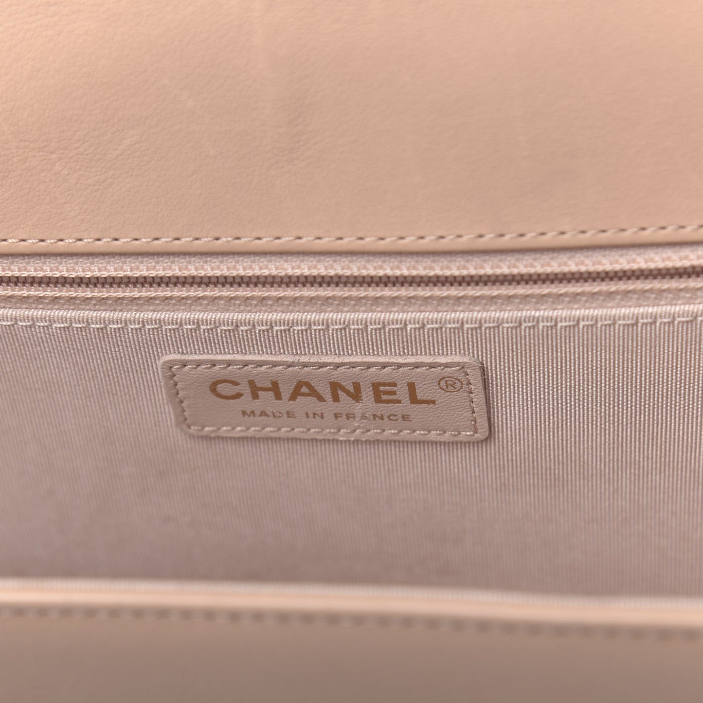 Lambskin Quilted Flap Beige